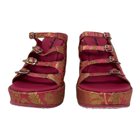 Free People Pink and Gold Wedges - Picture 5 of 8